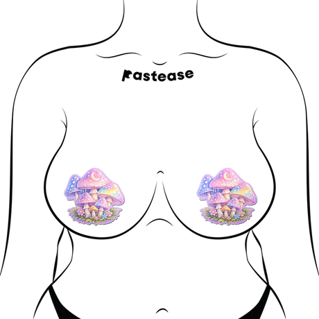 Pastel Celestial Fairycore Mushroom Breast Pasties