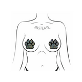 Paw Print Pasties - Disco Silver/Black