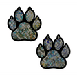 Paw Print Pasties - Disco Silver/Black