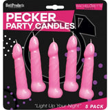 Pecker Party Pink Candles - 5 pk