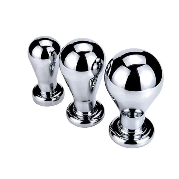Pink Elephant Medium SS Bulb Butt Plug with Onyx Gem