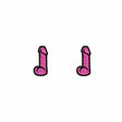 Pink Glitter Dildo Earrings *