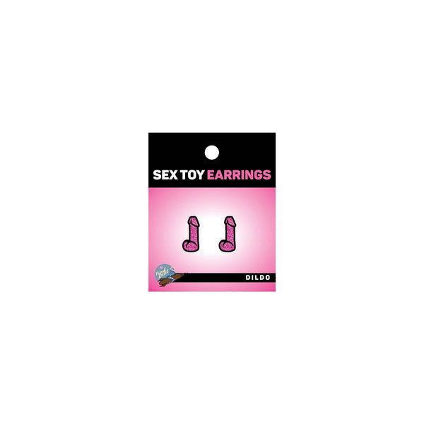 Pink Glitter Dildo Earrings *