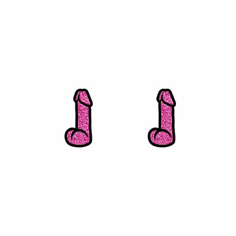 Pink Glitter Dildo Earrings *