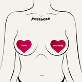 Pink I Love Your Body Heart Pasties by JennaJean8