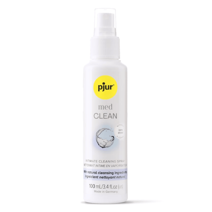pjur Med Clean Spray for Intimate Hygiene 100mL in white and blue packaging