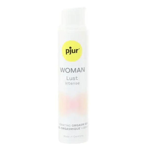pjur Woman Lust Intense Clitoral Arousal Gel 15mL in white and pink packaging