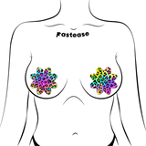 Rainbow Cheetah Leopard Print Petal Breast Pasties