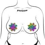 Rainbow Cheetah Leopard Print Petal Breast Pasties