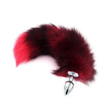 Real Fox Tail Plug - Large - Red
