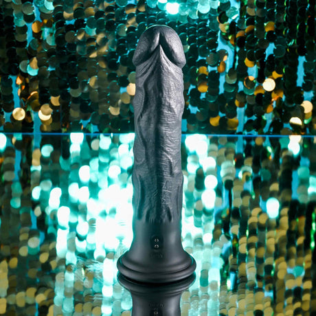 Evolved Black Thunder Realistic Vibrating Dildo with Internal Bead Motion
