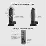 Rotating & Vibrating Realistic Large Dildo - Black