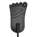 Rouge Foot-Shaped Leather Riding Crop - Black