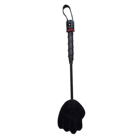 Rouge Leather Mini Hand Riding Crop - Black