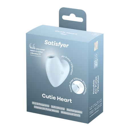 Satisfyer Cutie Heart Air Pulse Lay-On Vibrator - Blue