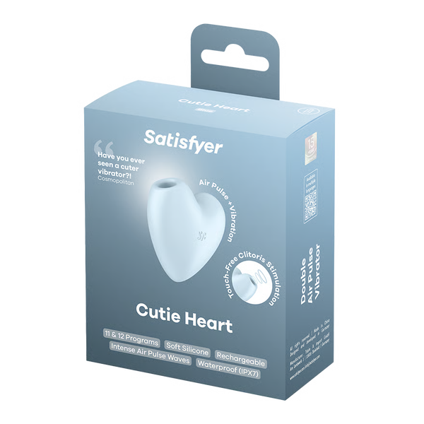 Satisfyer Cutie Heart Air Pulse Lay-On Vibrator - Blue