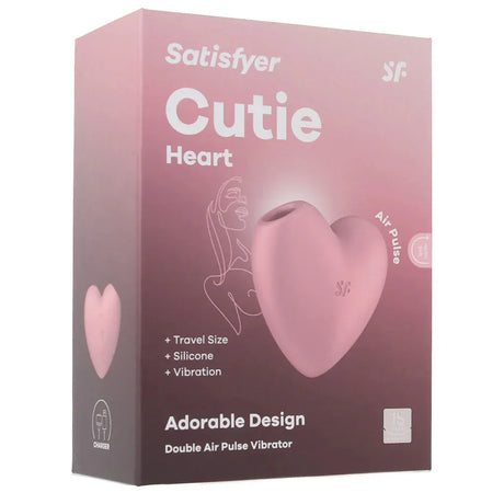 Satisfyer Cutie Heart Air Pulse Lay-On Vibrator - Light Red