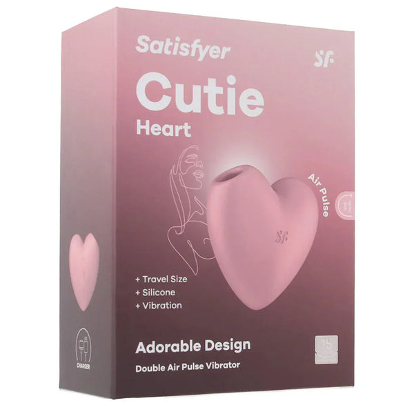 Satisfyer Cutie Heart Air Pulse Lay-On Vibrator - Light Red