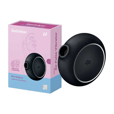 Satisfyer Pro To Go 3 Air Pulse Lay-On Vibrator - Black