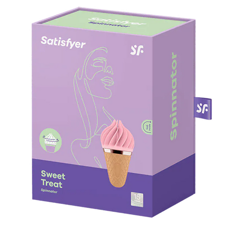 Satisfyer Sweet Treat Spinnator Lay-On Vibrator - Pink/Brown