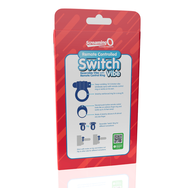 Screaming O Remote Controlled Switch Vibrating Ring - Blue
