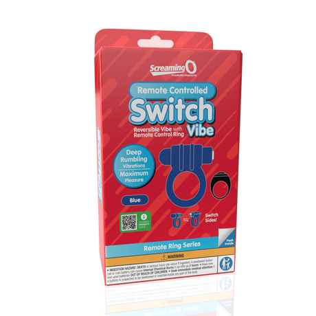 Screaming O Remote Controlled Switch Vibrating Ring - Blue