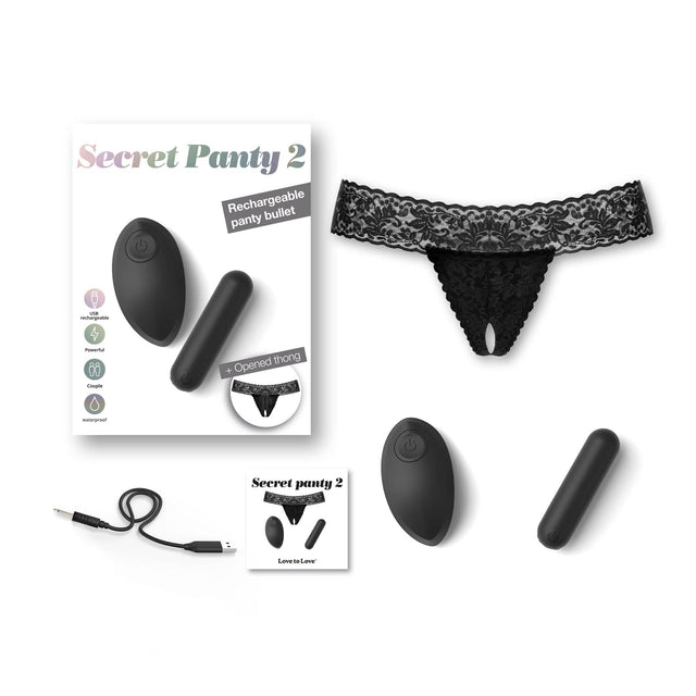 SECRET PANTY 2 & Vibrating Bullet - BLACK ONYX