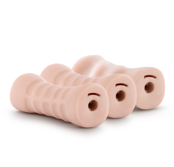 Self Lubricating Vibrating Strokers Kit with Oral, Vaginal & Anal Sleeves
