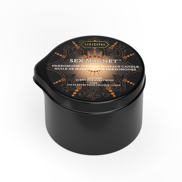 Sex Magnet Pheromone - Leather Massage Candle (with pour spout)  2 oz/59 g