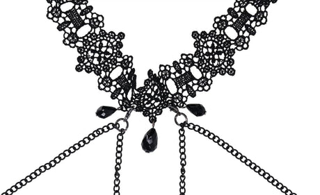 Sex & Mischief Lace Collar with Nipple Ties