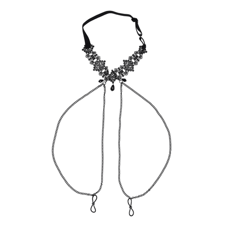 Sex & Mischief Lace Collar with Nipple Ties