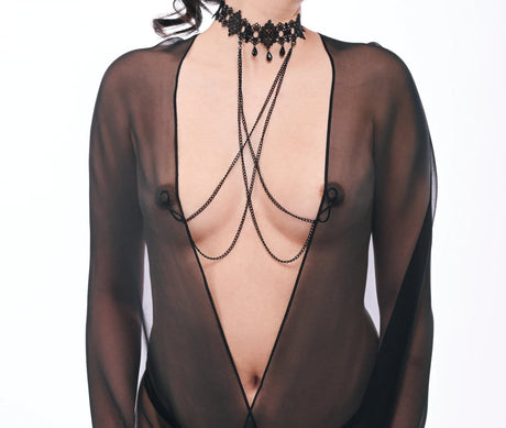 Sex & Mischief Lace Collar with Nipple Ties