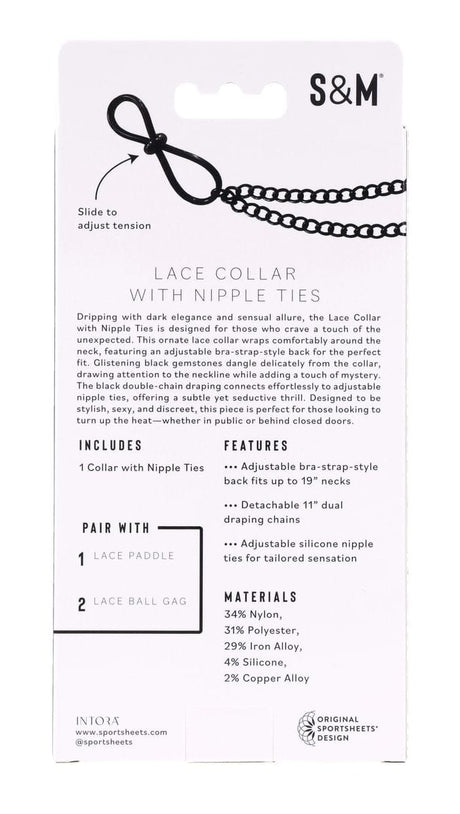 Sex & Mischief Lace Collar with Nipple Ties
