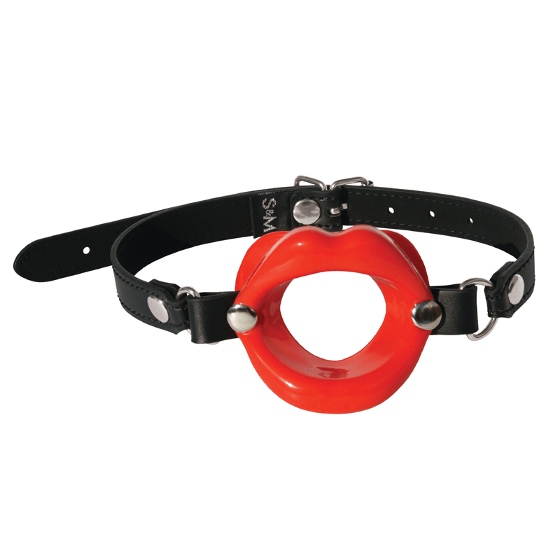 Silicone Lips Open Mouth Gag - Red
