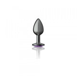 Silver Metal Plug - Round-Purple-Small