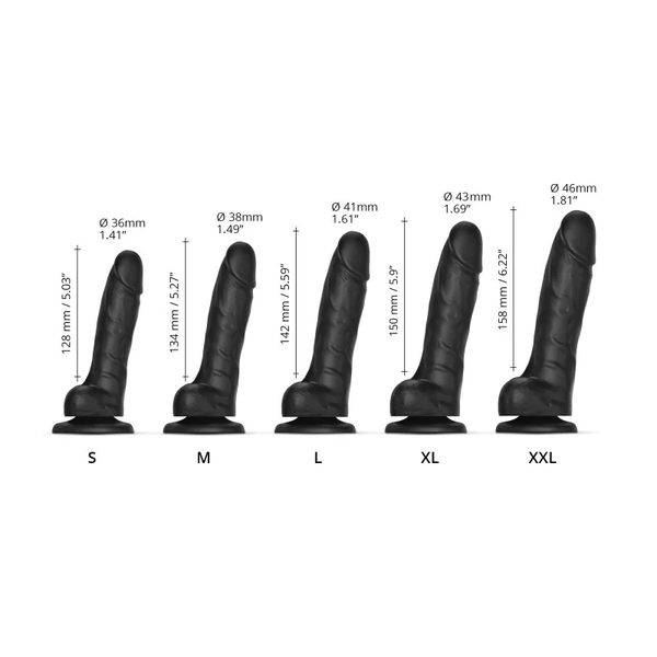 SLIDING SKIN REALISTIC DILDO BLACK L