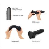 Sliding Skin Realistic Dildo – Black (Size L)