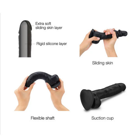 Sliding Skin Realistic Dildo – Black (Size L)