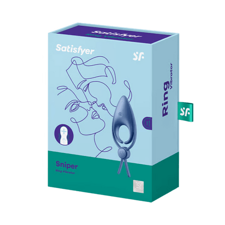 Sniper Vibrating Cock Ring - Blue Grey
