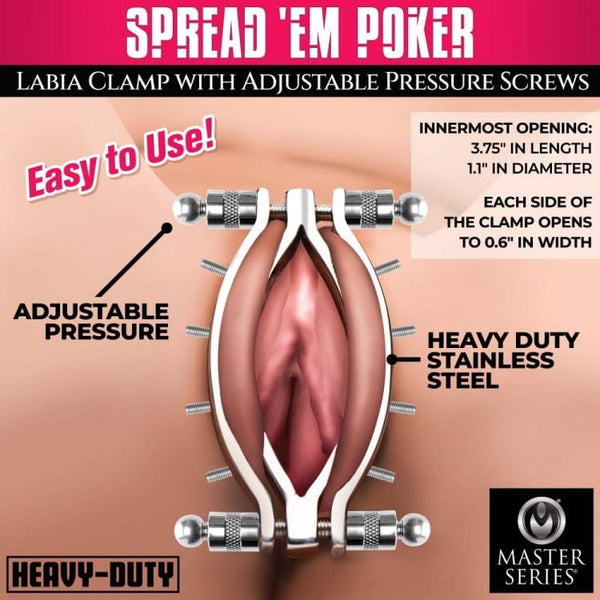 Spread 'Em Poker Labia Clamp w/Screws
