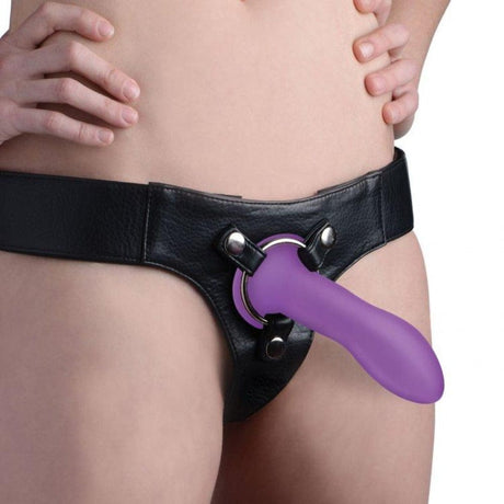 Squeezable Slender Dildo - Purple