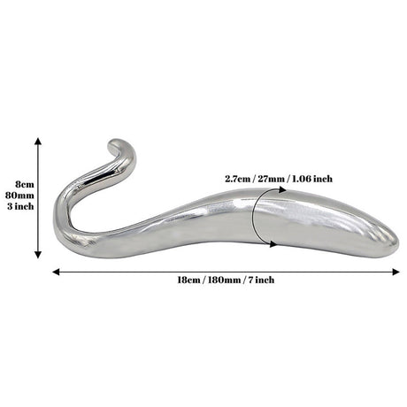 Stainless Steel Hollow Curved Wand In Case