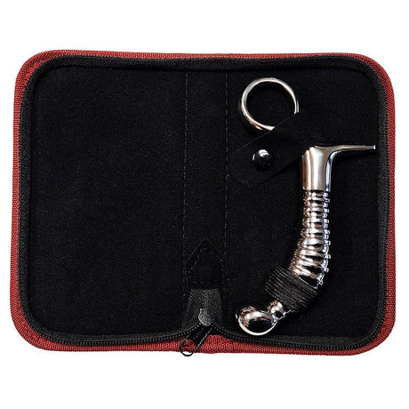 Stainless Steel Ribbed Anal Plug with Handle