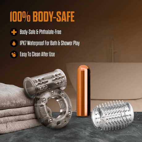 Stay Hard - Basic Vibrating Cock Ring Set with Sleeve