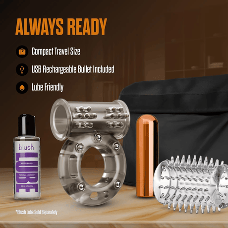 Stay Hard - Basic Vibrating Cock Ring Set with Sleeve