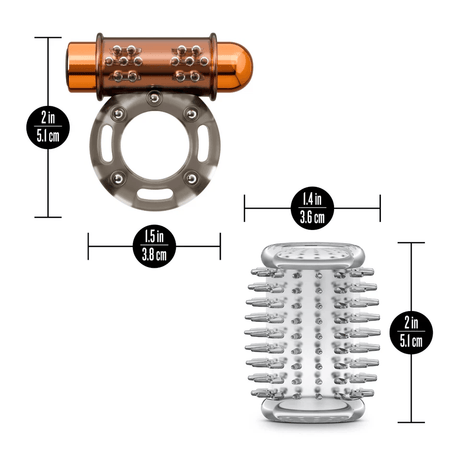Stay Hard - Basic Vibrating Cock Ring Set with Sleeve