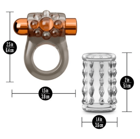 Stay Hard - Standard Vibrating Cock Ring Set with Sleeve