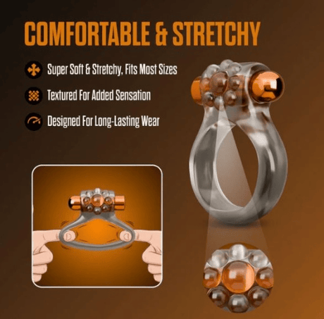 Stay Hard - Standard Vibrating Cock Ring Set with Sleeve