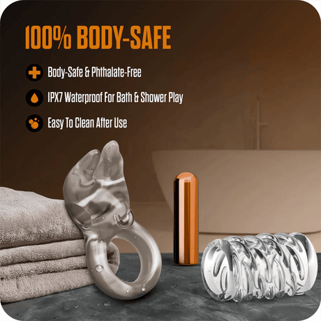 Stay Hard - Vibrating Bull Cock Ring Set with Sleeve