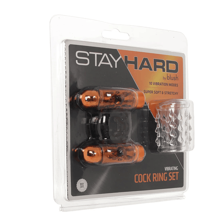 Stay Hard - Vibrating Cock Ring Set with Sleeve And 2 Bullets